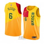 Camiseta Milwaukee Bucks Eric Bledsoe NO 6 Ciudad 2018-19 Amarillo