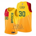 Camiseta Milwaukee Bucks Jon Leuer NO 30 Ciudad Amarillo