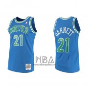 Camiseta Minnesota Timberwolves Kevin Garnett NO 21 Hardwood Classics Throwback Azul