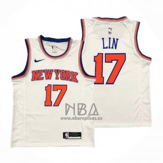 Camiseta New York Knicks Jeremy Lin NO 17 Association Blanco