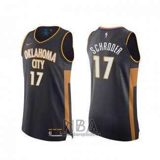 Camiseta Oklahoma City Thunder Dennis Schroder NO 17 Ciudad Autentico 2019-20 Gris