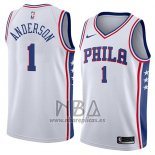 Camiseta Philadelphia 76ers Justin Anderson NO 1 Association 2018 Blanco