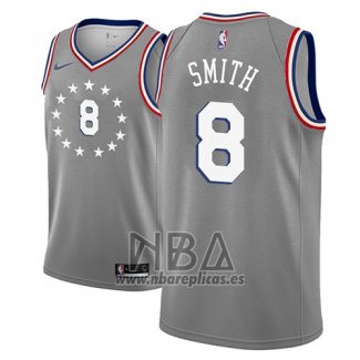 Camiseta Philadelphia 76ers Zhaire Smith NO 8 Ciudad 2018-19 Gris