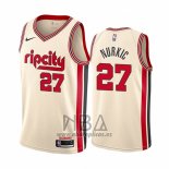 Camiseta Portland Trail Blazers Jusuf Nurkic NO 27 Ciudad Crema