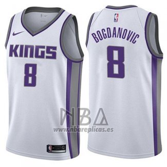 Camiseta Sacramento Kings Bogdan Bogdanovic NO 8 Association 2017-18 Blanco