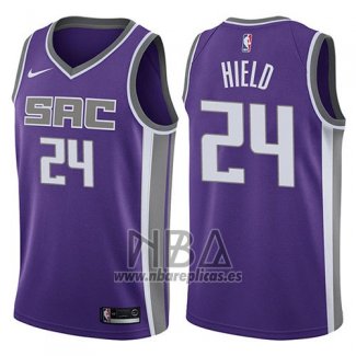 Camiseta Sacramento Kings Buddy Hield NO 24 Icon 2017-18 Violeta