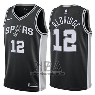 Camiseta San Antonio Spurs LaMarcus Aldridge NO 12 Icon 2017-18 Negro