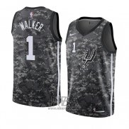 Camiseta San Antonio Spurs Lonnie Walker NO 1 Ciudad 2018 Gris