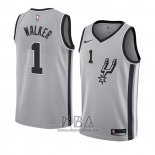 Camiseta San Antonio Spurs Lonnie Walker NO 1 Statement 2018 Gris2