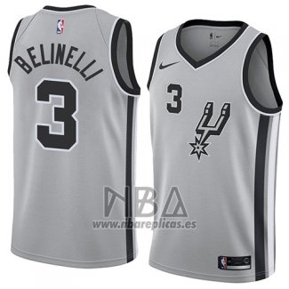 Camiseta San Antonio Spurs Marco Belinelli NO 3 Statement 2018 Gris