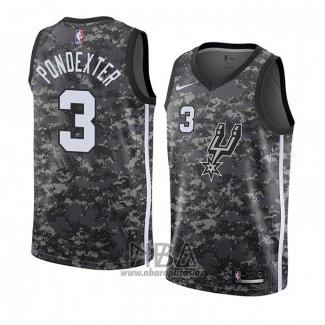 Camiseta San Antonio Spurs Quincy Pondexter NO 3 Ciudad 2018 Gris