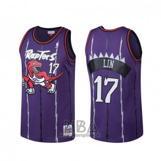 Camiseta Toronto Raptors Jeremy Lin Hardwood NO 17 Classics Violeta