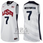 Camiseta USA 2012 Russell Westbrook NO 7 Blanco