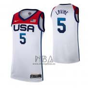 Camiseta USA 2021 Zach LaVine NO 5 Blanco