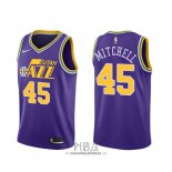 Camiseta Utah Jazz Donovan Mitchell NO 45 Classic 2018-19 Violeta