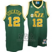 Camiseta Utah Jazz John Stockton NO 12 Retro Verde