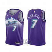 Camiseta Utah Jazz Pete Maravich NO 7 Classic Edition 2019-20 Violeta