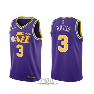 Camiseta Utah Jazz Ricky Rubio NO 3 Classic 2018-19 Violeta