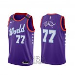 Camiseta 2020 Rising Star Luka Doncic NO 77 World Violeta