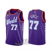 Camiseta 2020 Rising Star Luka Doncic NO 77 World Violeta