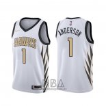 Camiseta Atlanta Hawks Justin Anderson NO 1 Ciudad Blanco