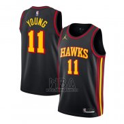 Camiseta Atlanta Hawks Trae Young NO 11 Statement 2020-21 Negro