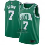 Camiseta Boston Celtics Jaylen Brown NO 7 Icon 2020-21 Verde