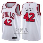 Camiseta Chicago Bulls Robin Lopez NO 42 Association 2017-18 Blanco