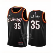 Camiseta Cleveland Cavaliers Isaac Okoro NO 35 Ciudad 2020-21 Negro