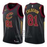 Camiseta Cleveland Cavaliers Jose Calderon NO 81 Statement 2017-18 Negro