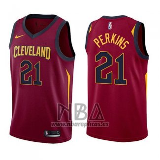 Camiseta Cleveland Cavaliers Kendrick Perkins NO 21 Icon 2017-18 Rojo