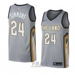 Camiseta Cleveland Cavaliers Kobi Simmons NO 24 Ciudad 2018 Gris