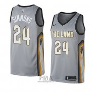 Camiseta Cleveland Cavaliers Kobi Simmons NO 24 Ciudad 2018 Gris