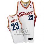 Camiseta Cleveland Cavaliers LeBron James NO 23 Retro Blanco