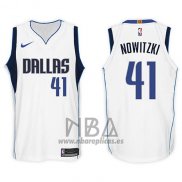 Camiseta Dallas Mavericks Dirk Nowitzki NO 41 2017-18 Blanco