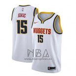 Camiseta Denver Nuggets Nikola Jokic NO 15 Association 2018-19 Blanco