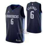 Camiseta Doncic Mavericks Kristaps Porzingis NO 6 Statement 2020-21 Azul