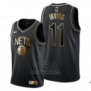 Camiseta Golden Edition Brooklyn Nets Kyrie Irving NO 11 Negro