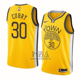 Camiseta Golden State Warriors Stephen Curry NO 30 Earned Amarillo