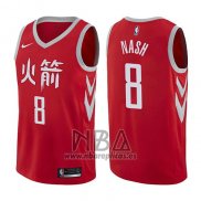 Camiseta Houston Rockets Le'bryan Nash NO 8 Ciudad 2017-18 Rojo