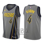 Camiseta Indiana Pacers Victor Oladipo NO 4 Ciudad 2018 Gris