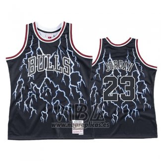 Camiseta Lightning Chicago Bulls Michael Jordan NO 23 Negro