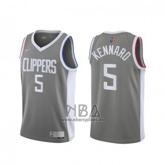 Camiseta Los Angeles Clippers Luke Kennard NO 5 Earned 2020-21 Gris