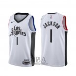 Camiseta Los Angeles Clippers Reggie Jackson NO 1 Ciudad Blanco