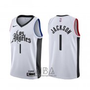 Camiseta Los Angeles Clippers Reggie Jackson NO 1 Ciudad Blanco