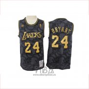 Camiseta Los Angeles Lakers Kobe Bryant NO 24 Hardwood Classics Negro