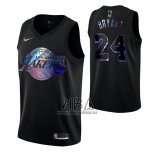 Camiseta Los Angeles Lakers Kobe Bryant NO 24 Iridescent Logo Negro