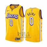 Camiseta Los Angeles Lakers Kyle Kuzma NO 0 Ciudad Edition Amarillo