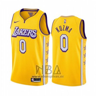 Camiseta Los Angeles Lakers Kyle Kuzma NO 0 Ciudad Edition Amarillo