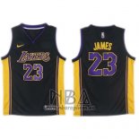 Camiseta Los Angeles Lakers Lebron James NO 23 2017-18 Negro